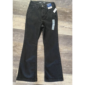 Old Navy Jeans Womens Sz 2 NEW Extra High Rise Flare Trouser Stretch Black Denim